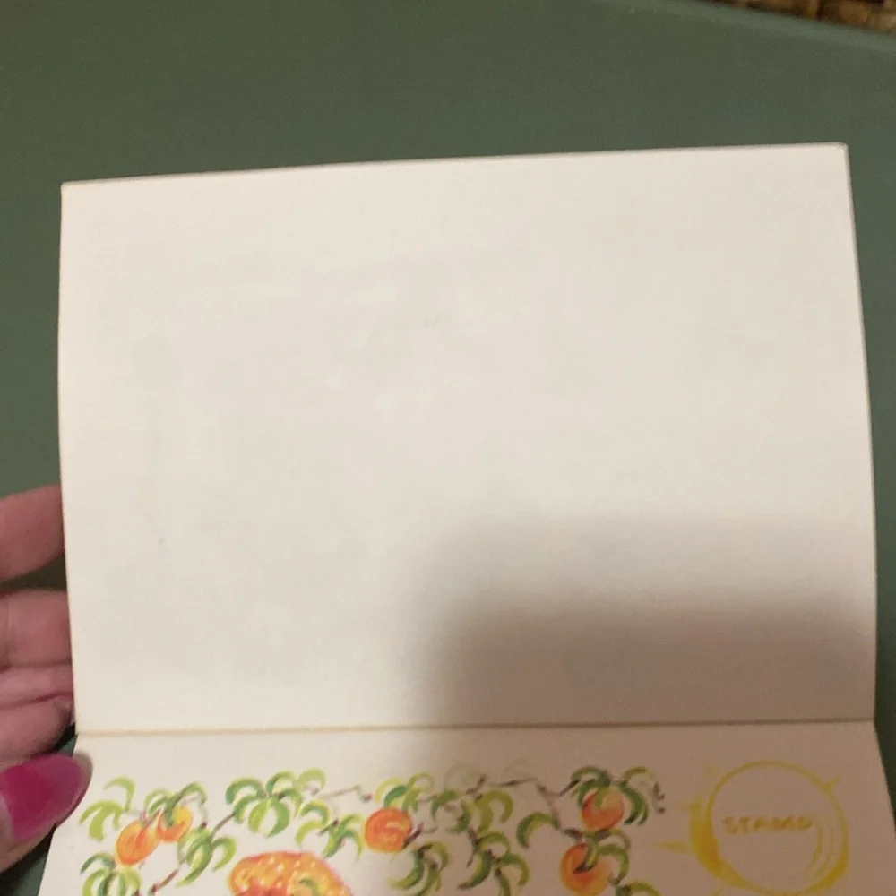 Vintage Caspari address phone number change cards Peaches ‘n’ cream postcard pad